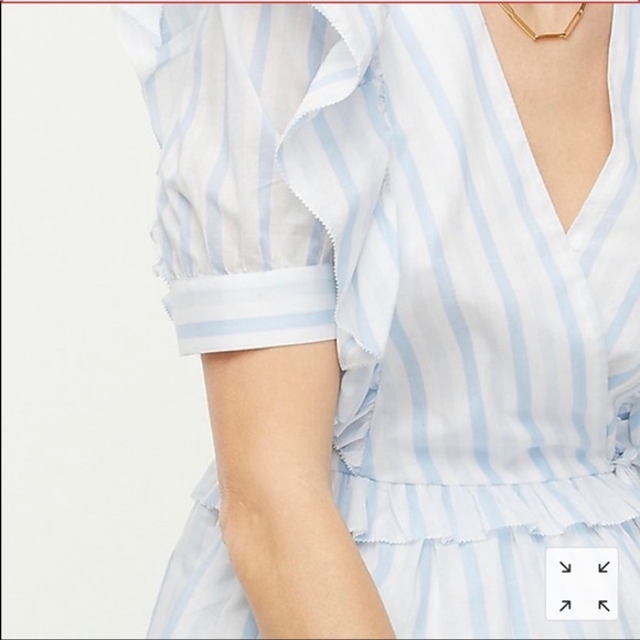 Jcew Ruffle wrap top in stripe - Picture 4 of 6